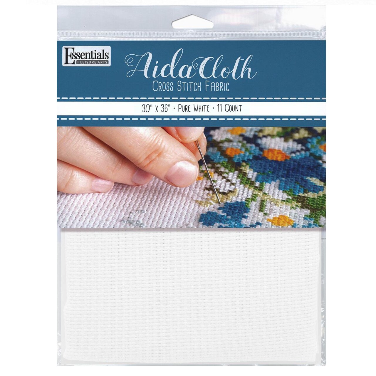 Essentials By Leisure Arts Aida Cloth, 11 Count, White Cross Stitch Fabric, Embroidery Fabric, Cross Stitch Supplies For Crafting, Stitching, And Sewing Projects 30X36